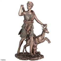 Θεά Αρτεμις κηνυγός με ελάφι (Αγαλμα Ηλεκτρόλυσης Μπρούτζου 29εκ)
